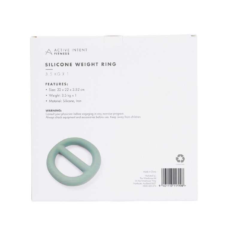 Active Intent Fitness Silicone Weight Ring 3.5kg Green, , hi-res