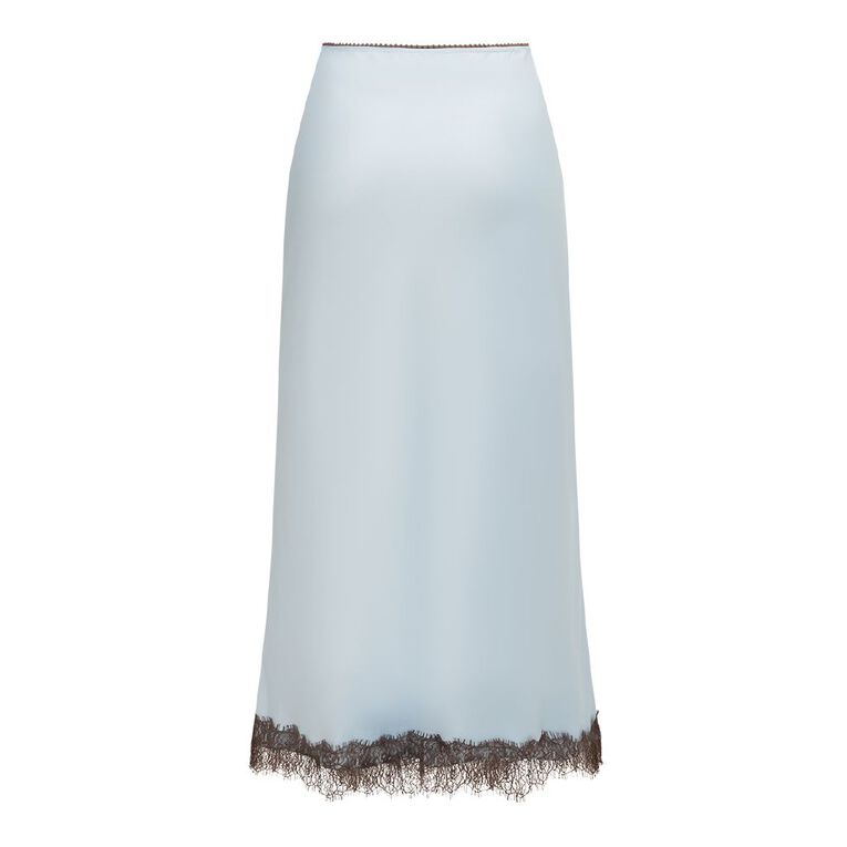 BRDRLESS Elle Satin Lace Maxi Skirt, Blue Light, hi-res