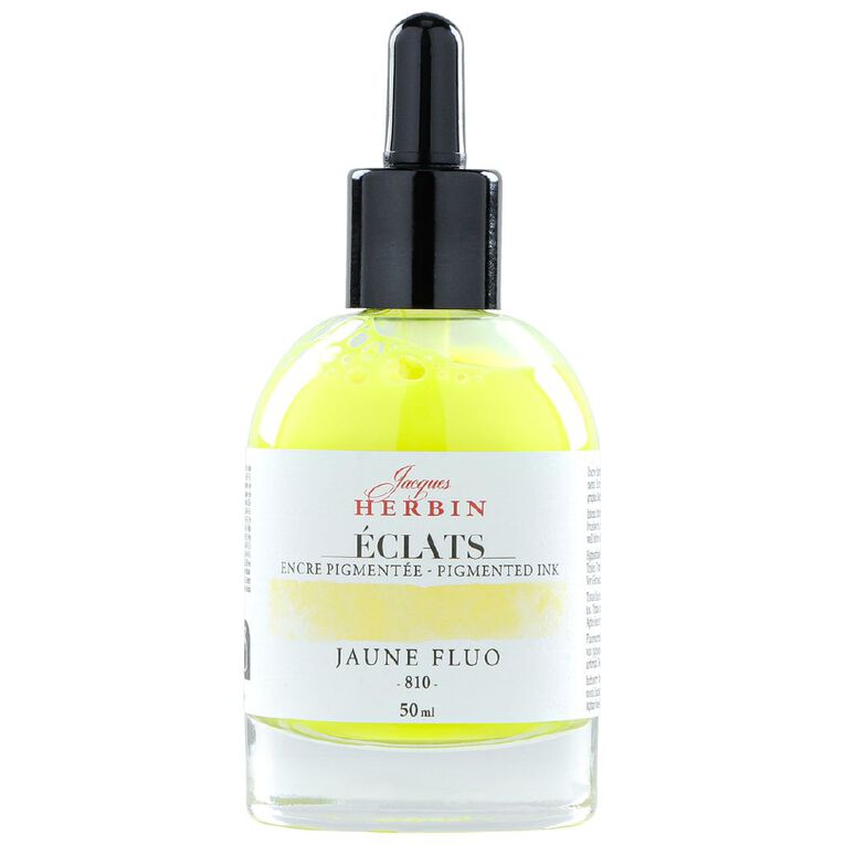 Jacques Herbin Eclats Pigmented Ink Fluoro Yellow 50ml, , hi-res