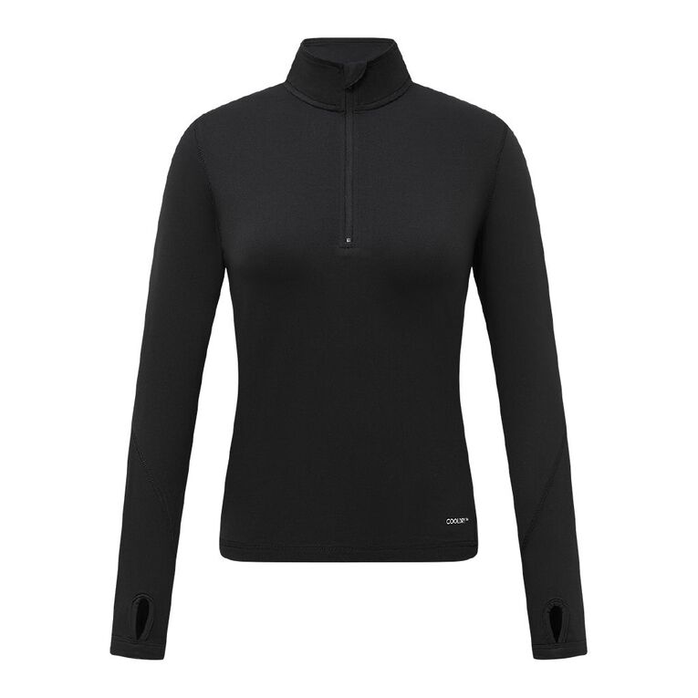 Active Intent Women's Quarter Zip Sweatshirt, Black, hi-res