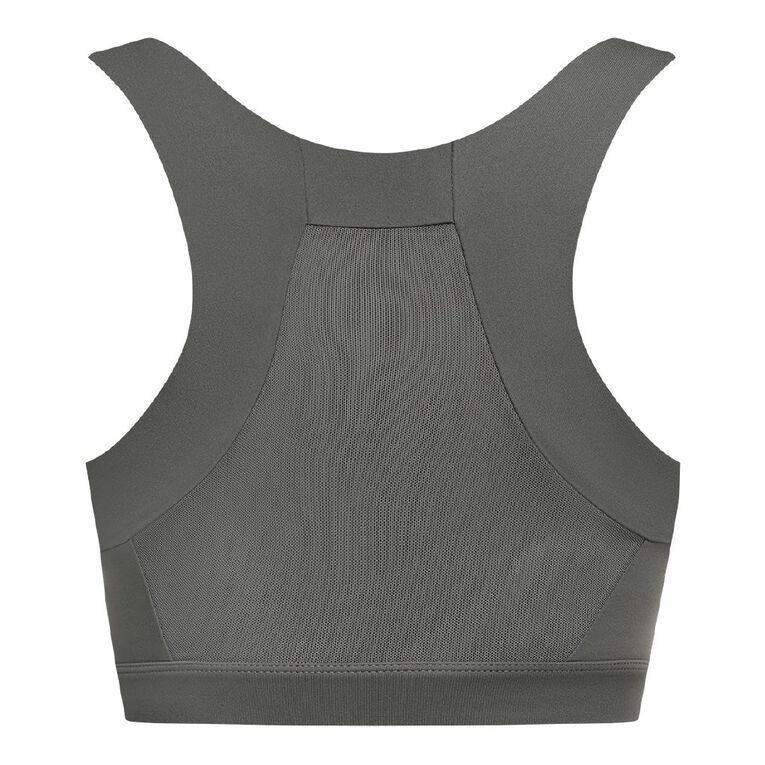 Active Intent Women's High Support Crop Top, Grey Dark, hi-res