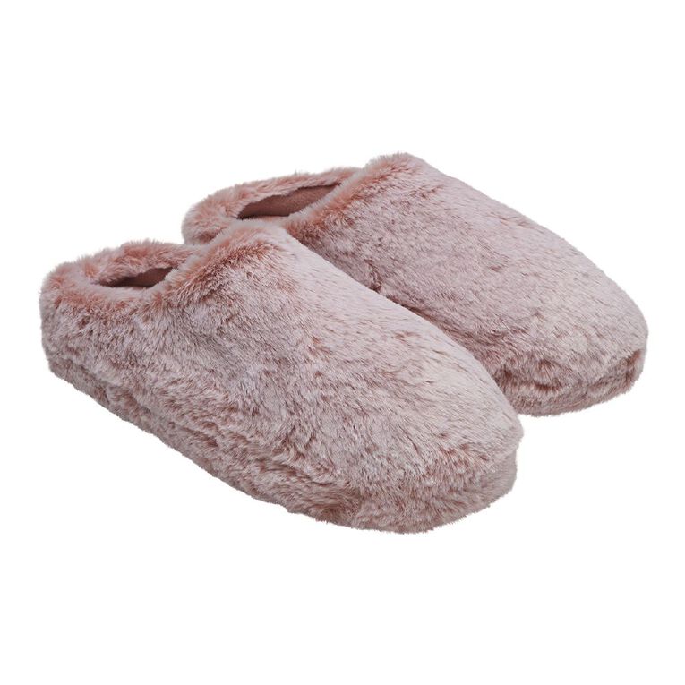 H&H Women's Fluffy Low Back Scuff Slippers, Pink Light, hi-res
