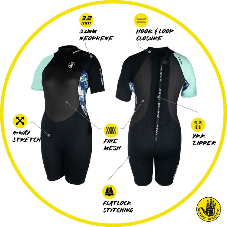 Body Glove Women's Springsuit Black/Blue Size 10, Black/Blue, hi-res