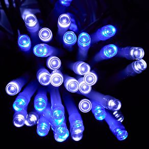 Wonderland Solar Icicle Christmas Lights Blue And White 3.9m H