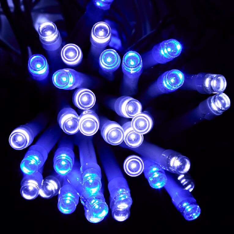 Wonderland Solar Icicle Christmas Lights Blue And White 3.9m H, , hi-res
