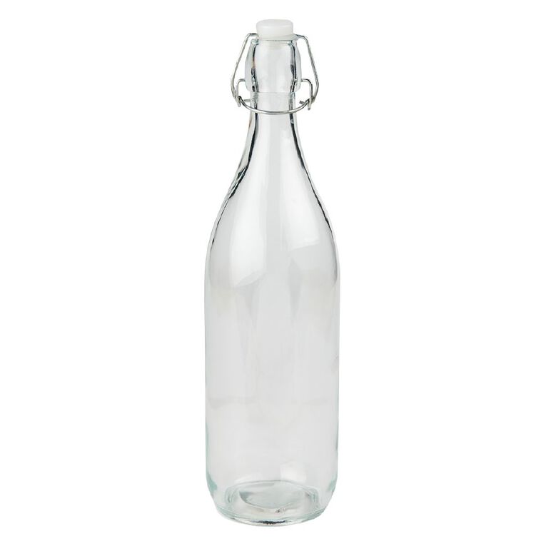 Living & Co Bistro Glass Bottle Clear 1L, , hi-res