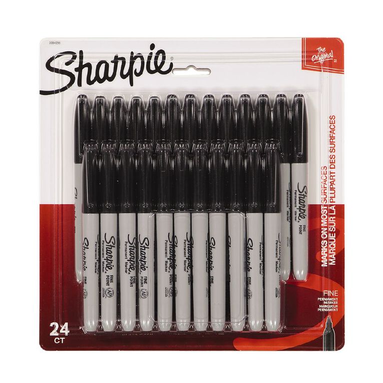 Sharpie Fine Point Permanent Marker Black 24 Pack Black The