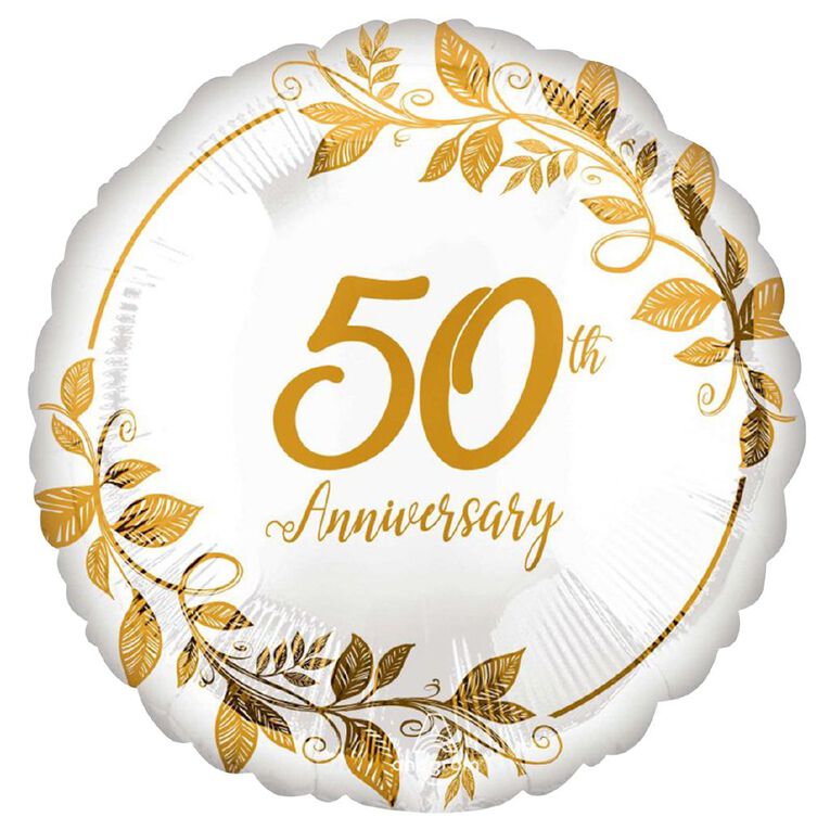 Anagram 45cm Standard Happy 50th Anniversary, , hi-res