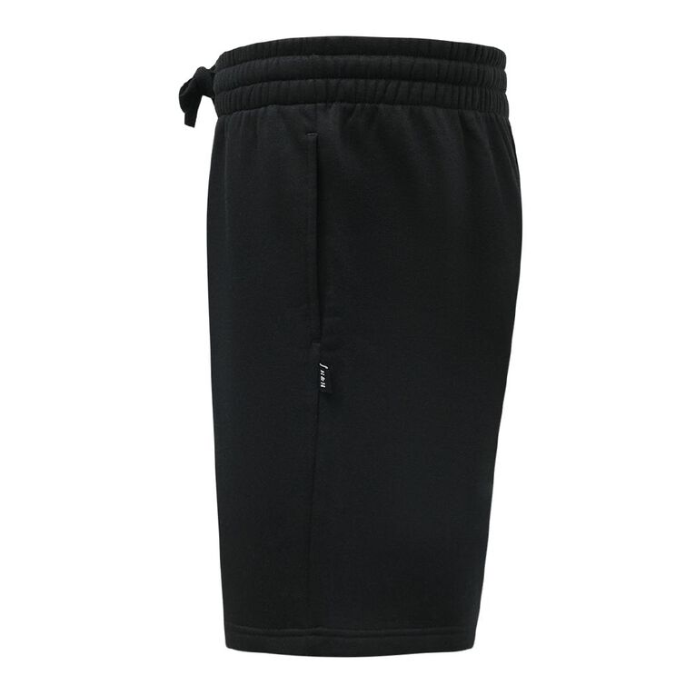 H&H Men's Plain Knit Shorts, Black, hi-res