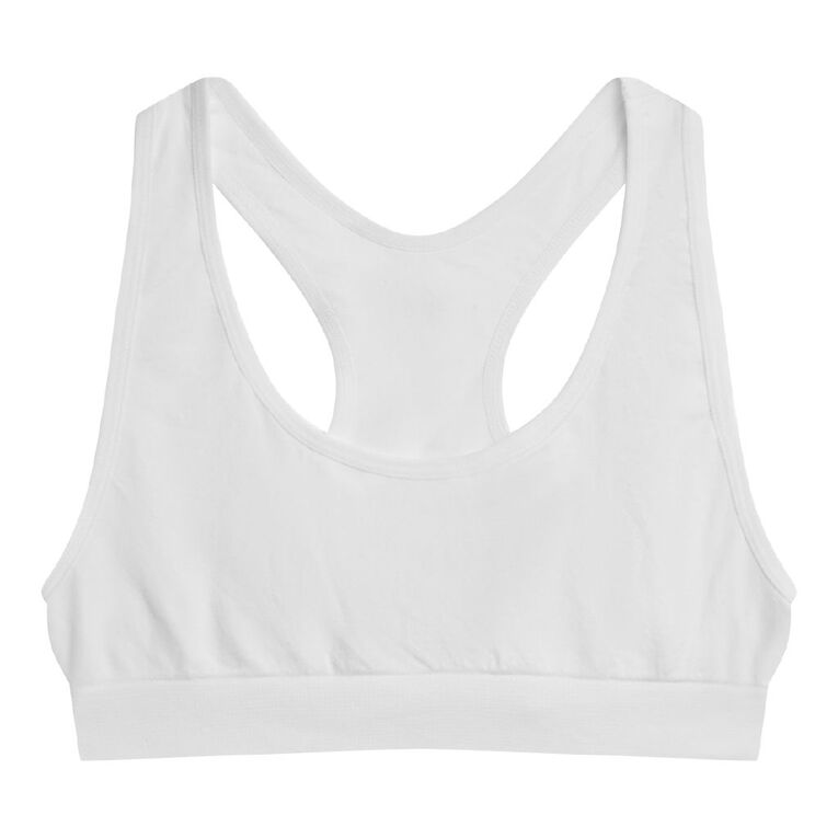 H&H Girls' Essentials Seamfree Racer Crop 2 Pack, Black/White, hi-res