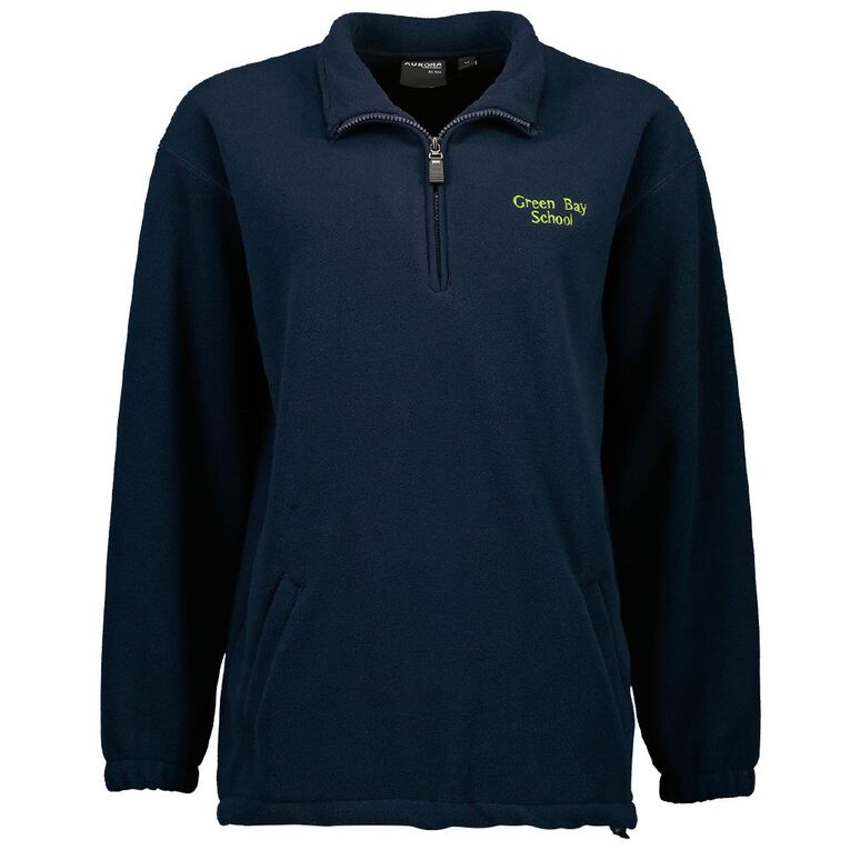 Schooltex Green Bay Polar Fleece Top with Embroidery, Navy, hi-res