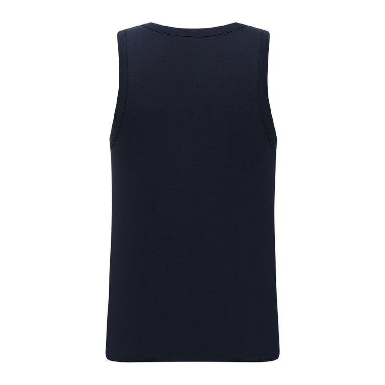 Garage Men's Plain Singlet, Navy, hi-res