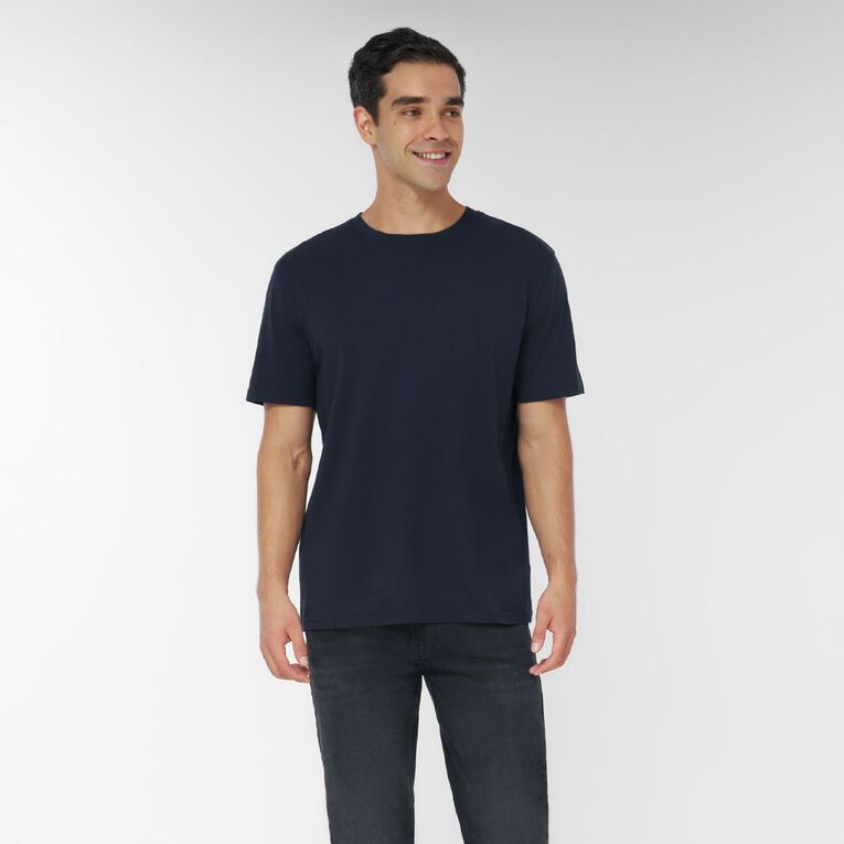 H&H Men's Regular Fit Plain Tee, Blue Dark Eclipse, hi-res