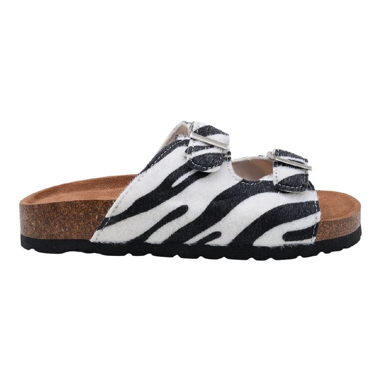 Young Original Senior Kids' Raffy-Rae Sandals, Black/White, hi-res