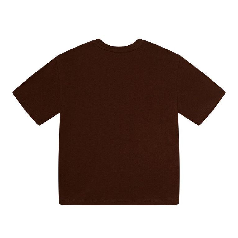 Young Original Relaxed Fit Short Sleeve Printed Tee, Brown Dark, hi-res