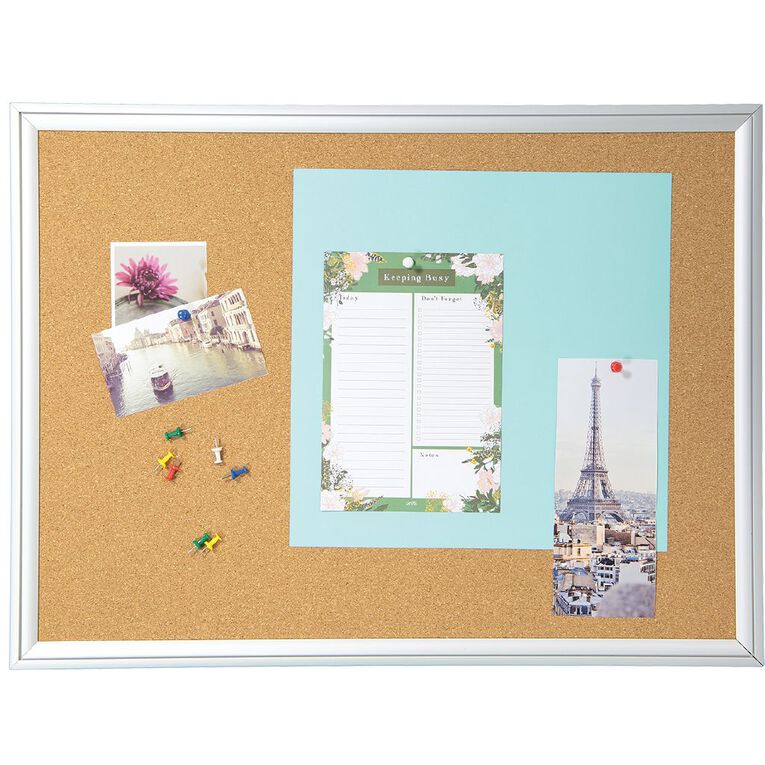 WS Aluminium Frame Cork Board 450mm x 600mm, , hi-res