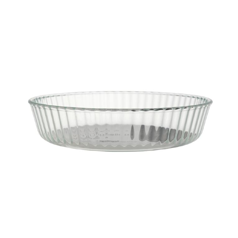 Living & Co Glass Pie Dish Clear 26cm, , hi-res