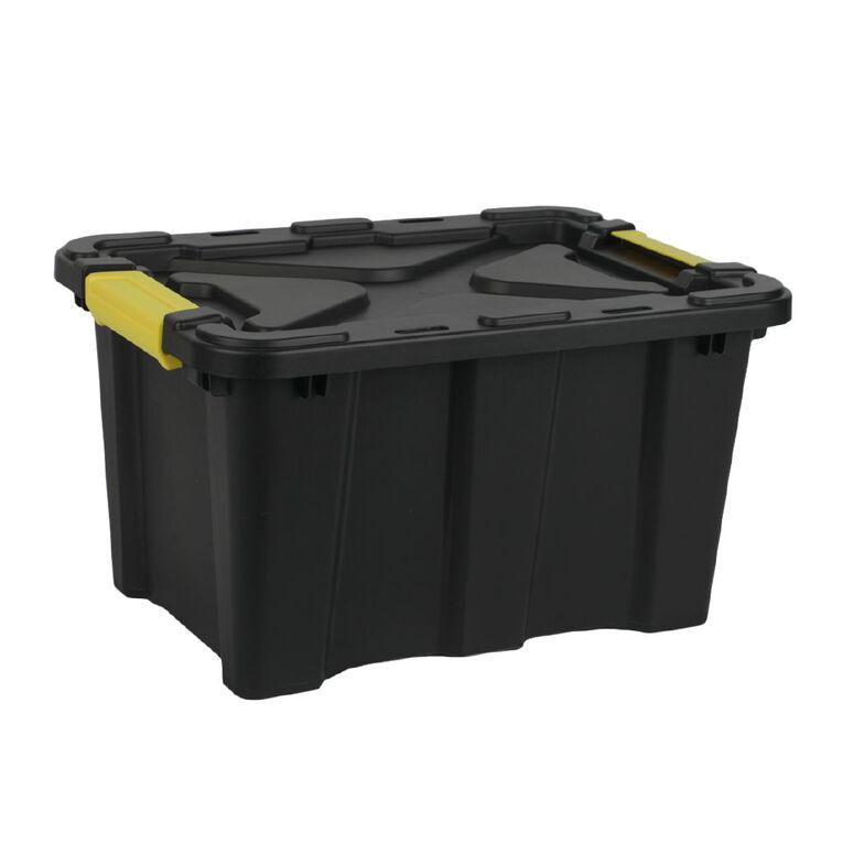 Living & Co Heavy Duty Storage Box Black 25L, , hi-res