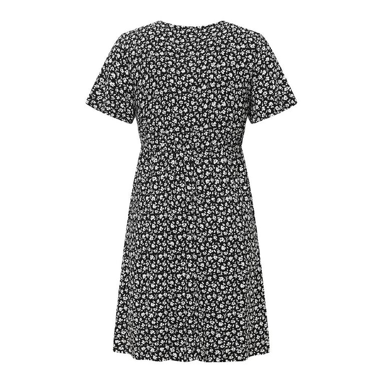 H&H Women's Short Sleeve Tea Dress Mini, Black/White, hi-res