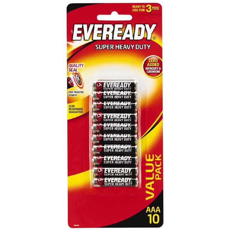Eveready Super Heavy Duty Batteries AAA 10 Pack The Warehouse