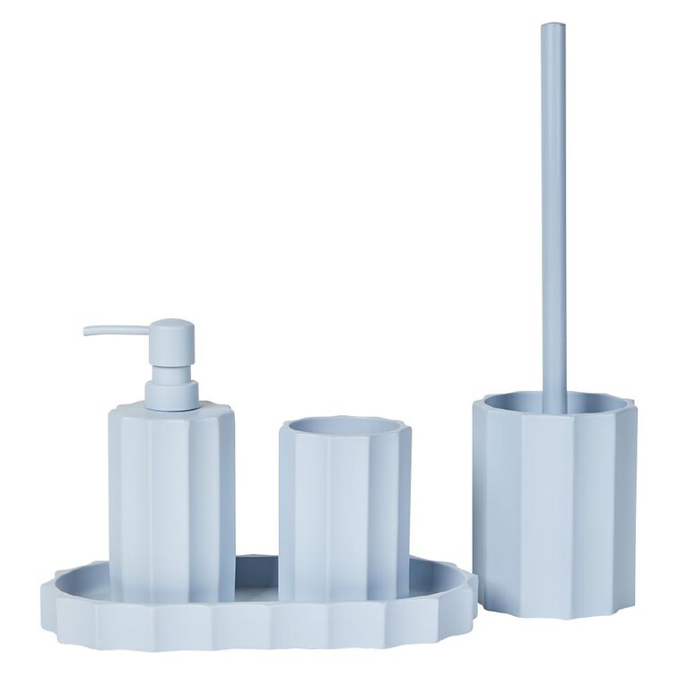 Living & Co Scallop Bathroom Tray Blue Light, , hi-res