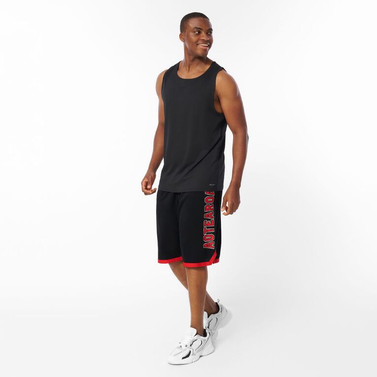Active Intent Supporter Basketball Shorts, Black RED, hi-res