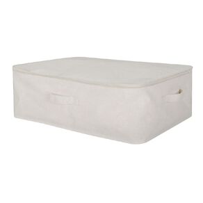 Living & Co Linen Blend Soft Storage Case with Zip Cream Medium