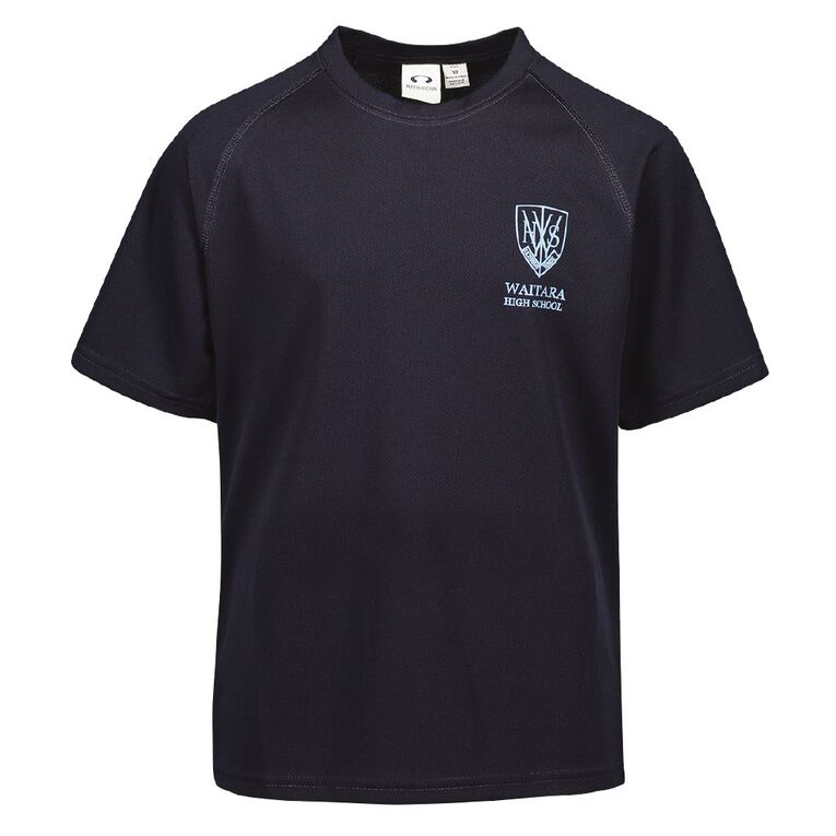 Schooltex Waitara High School Tee with Screenprint, Navy, hi-res