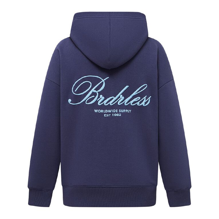 BRDRLESS Long Sleeve Graphic Hood, Blue Dark, hi-res