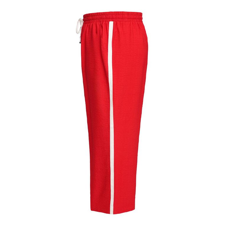 H&H Curve Women's Side Stripe Wide Leg Pants, Red, hi-res