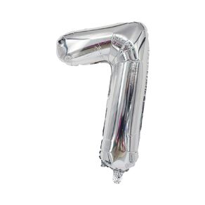 Party Inc Foil Balloon #7 Silver 35cm