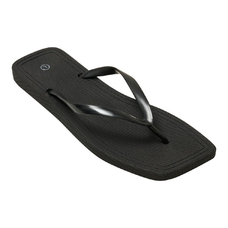 H&H Women's Square Toe Jandals, Black, hi-res