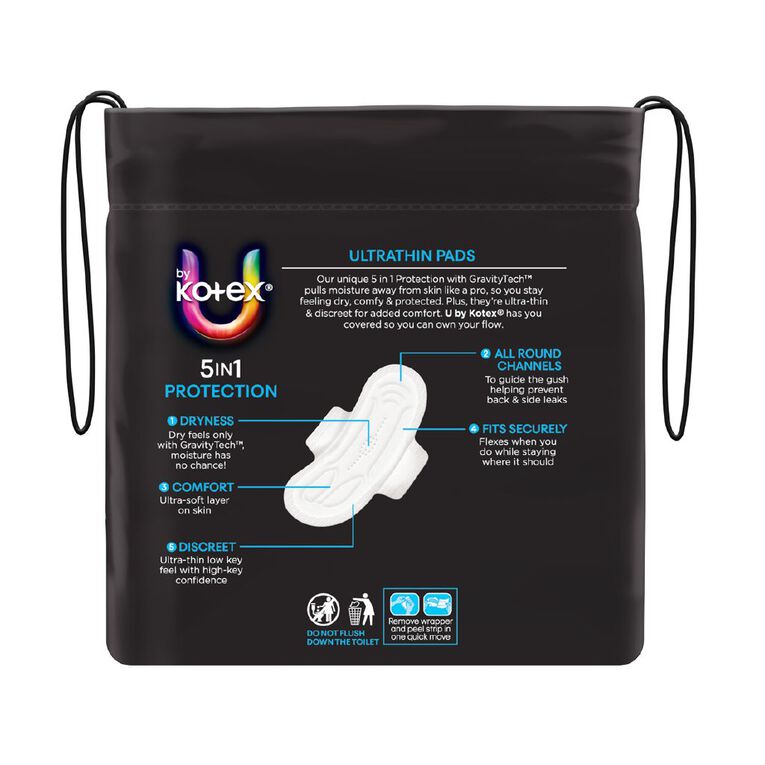 U By Kotex Feminine Pad Ultrathin Wing Regular, , hi-res