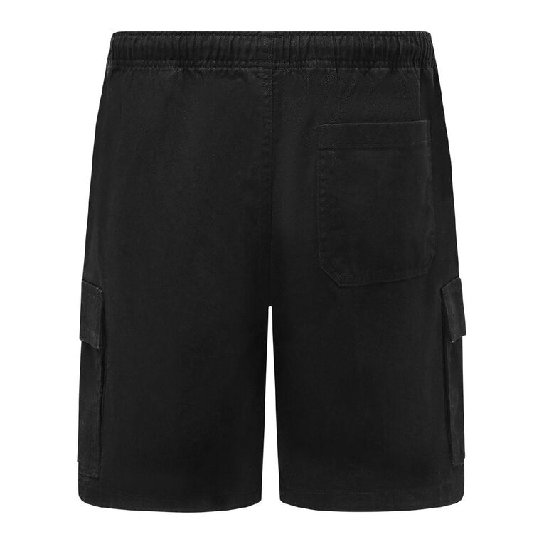 Rivet Bellow Pocket Shorts, Black, hi-res
