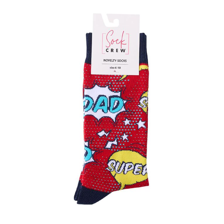 Sock Crew Novelty Crew Socks 1 Pack, Red, hi-res
