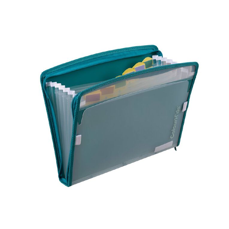 ColourHide Zip it Expanding File Teal Green, , hi-res