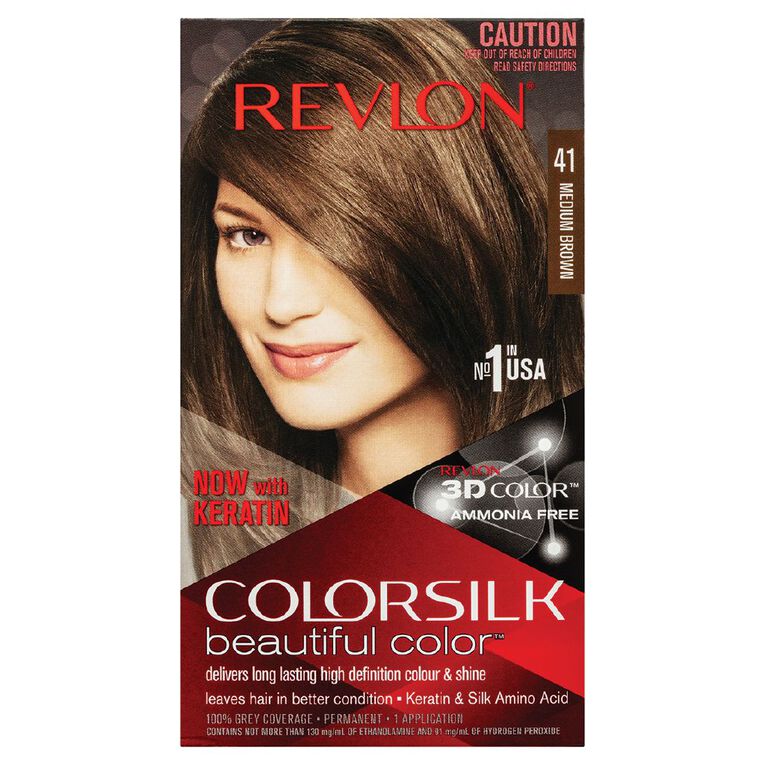 Revlon Coloursilk Hair Colour Medium Brown 41 Brown Mid, , hi-res