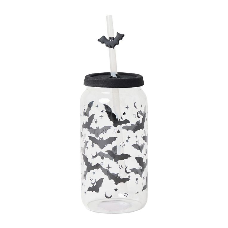 Scarehouse Glass Tumbler with Straw Assorted, , hi-res