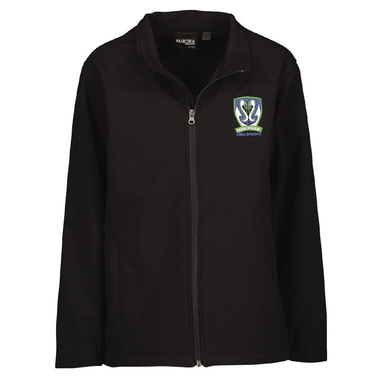 Schooltex Murupara Area Softshell Jacket with Embroidery, Black, hi-res