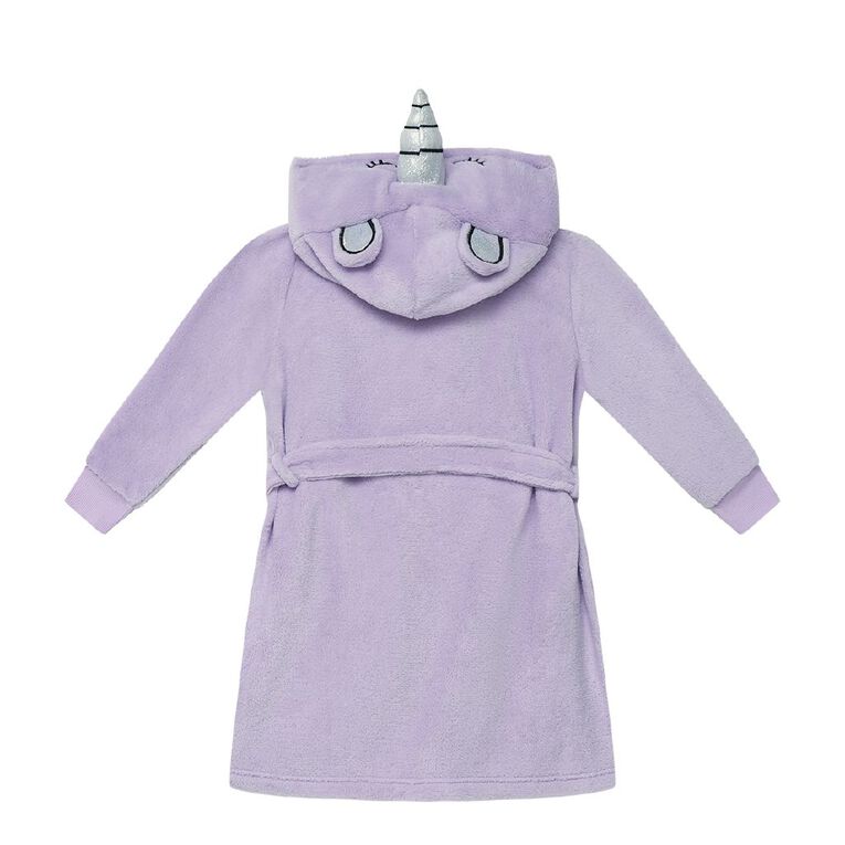 H&H Girls' Coral Fleece Robe, Purple Light, hi-res