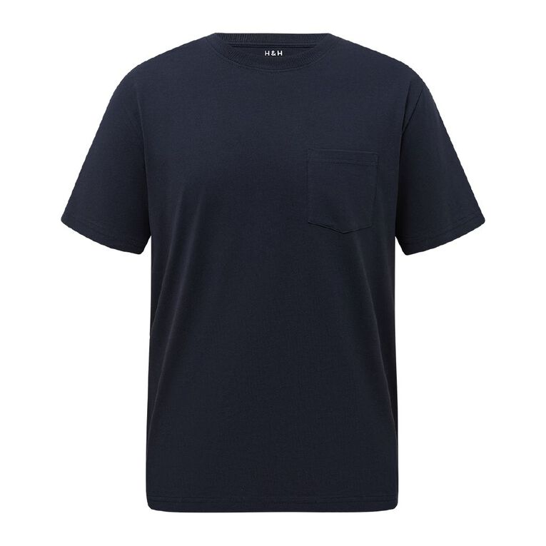 H&H Men's Regular Fit Pocket Tee, Blue Dark, hi-res
