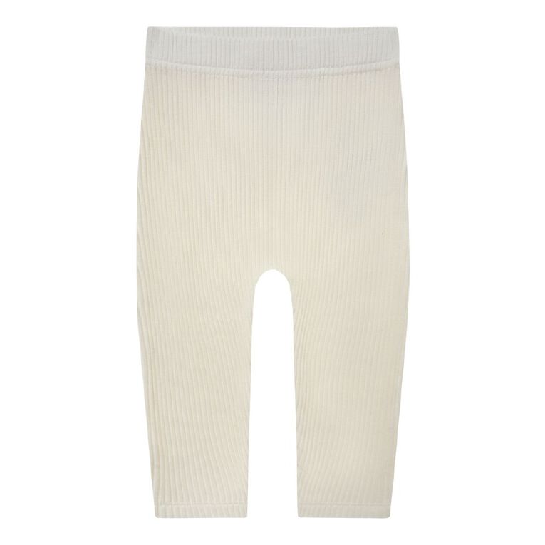 Young Original Babies' Rib Leggings 3 Pack, Yellow Light, hi-res