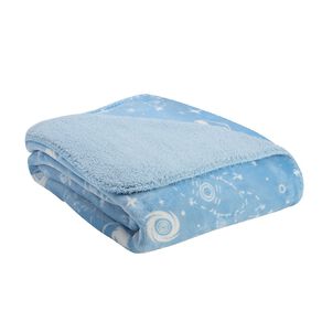 Living & Co Kids Blanket Astro Print with Sherpa Reverse 127cm x 152cm