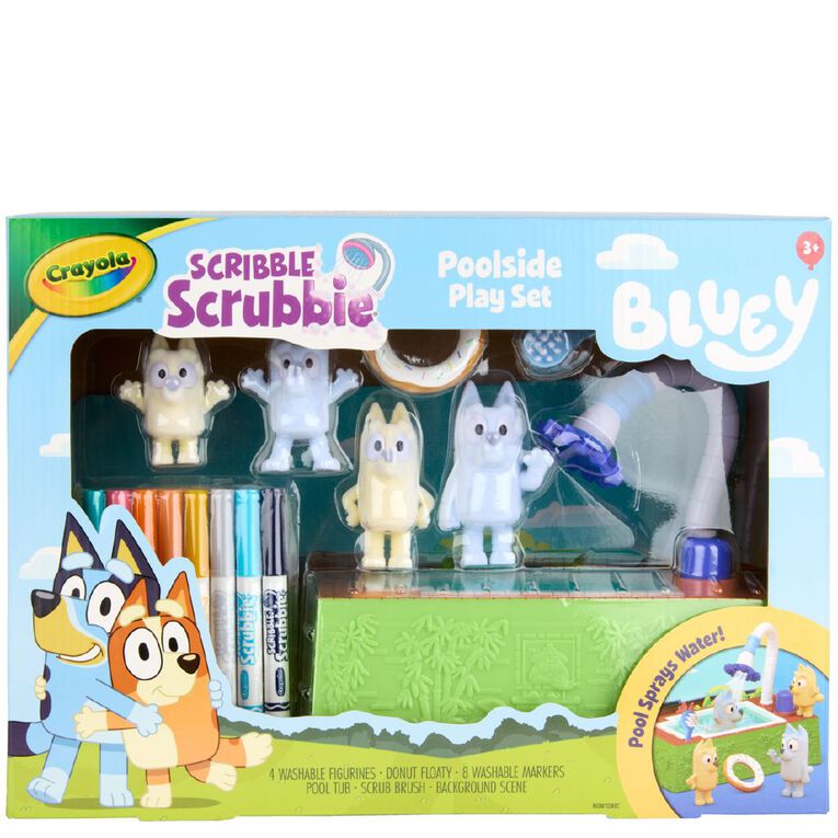 Crayola Scribble Scrubbie Poolside Playset Bluey, , hi-res