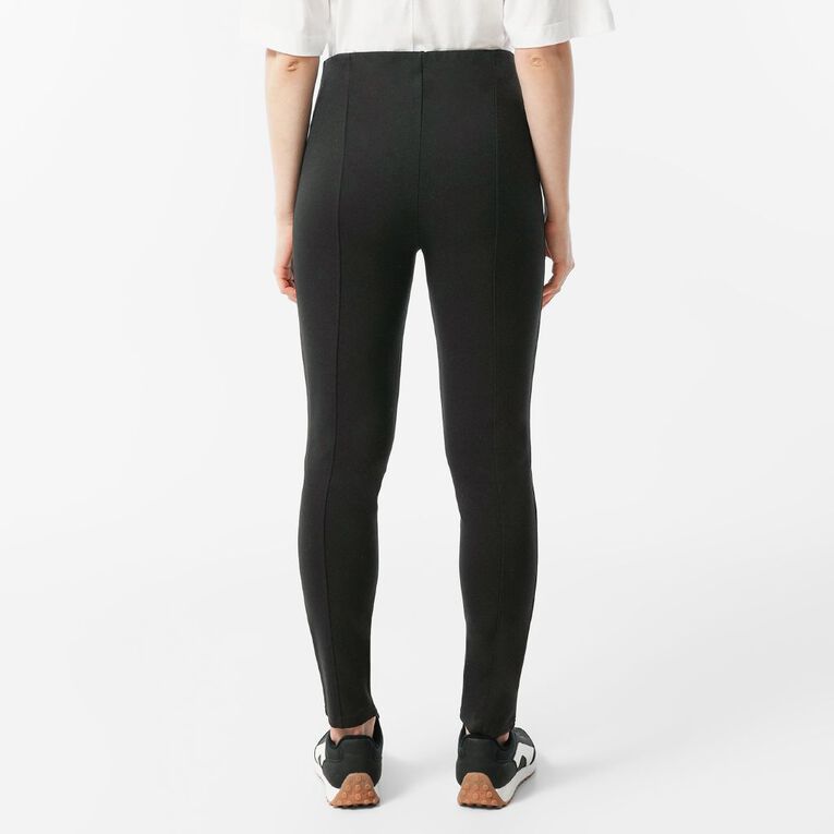 H&H Women's Ponte Zip Detail Pants, Black, hi-res