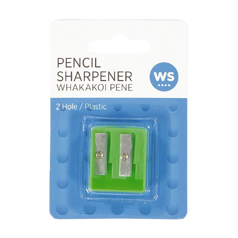 WS Pencil Sharpener 2 Hole Plastic Assorted, , hi-res