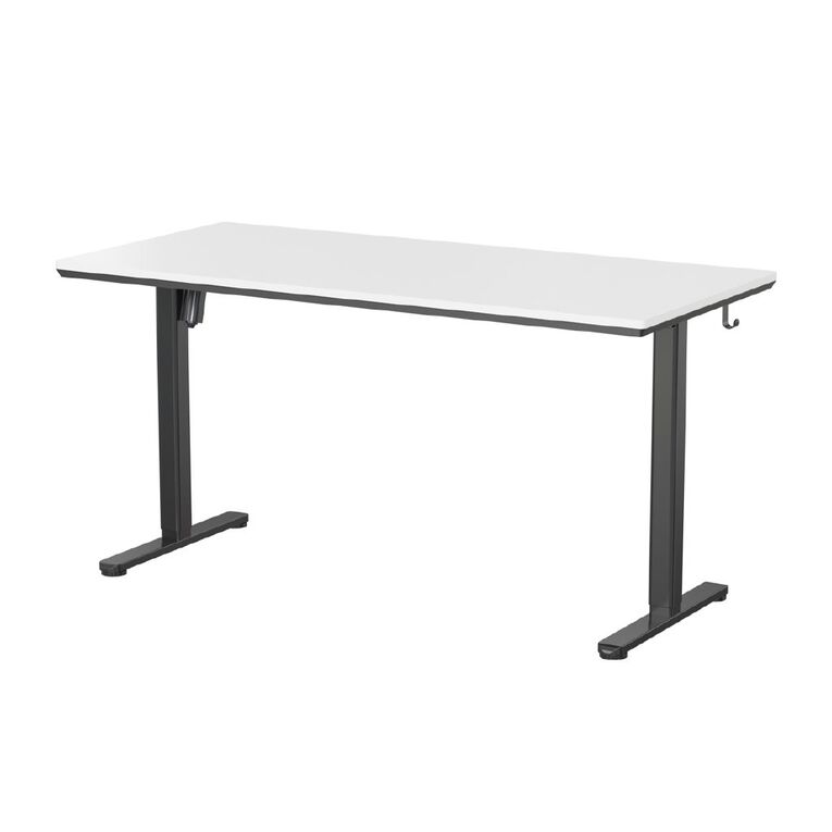 Workspace Height Adjustable Desk 1500W with Drawer White, , hi-res