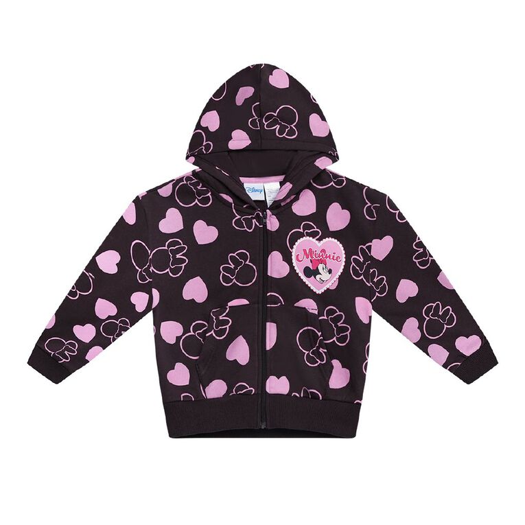 Minnie Mouse Cropped Zip Hoodie, Brown Dark, hi-res