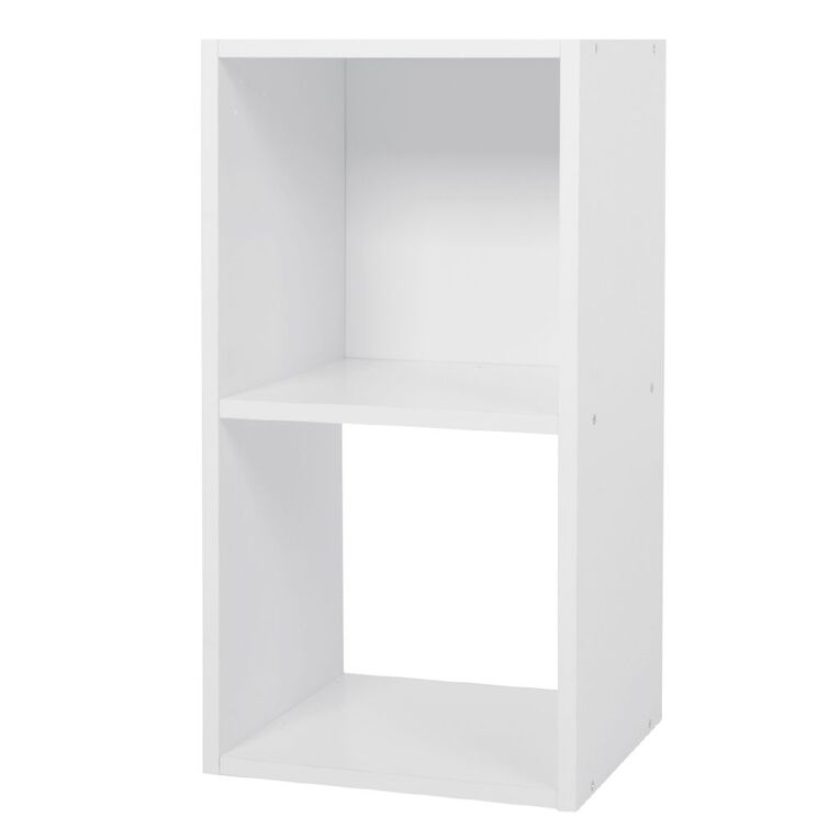 Living & Co 1 x 2 Cube Storage White, , hi-res
