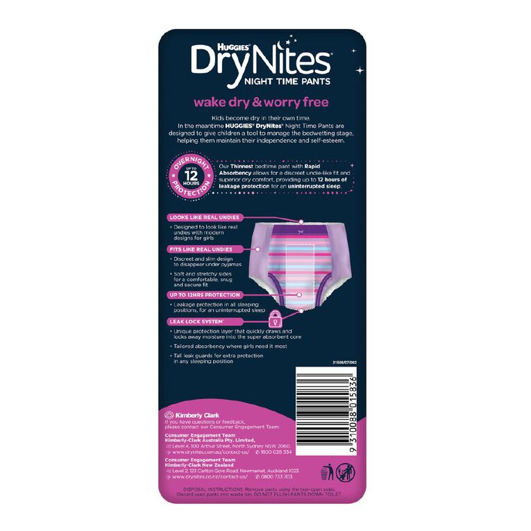 Huggies Drynites Pants Convenience Girls' 8-15 Year 27-57kg, , hi-res